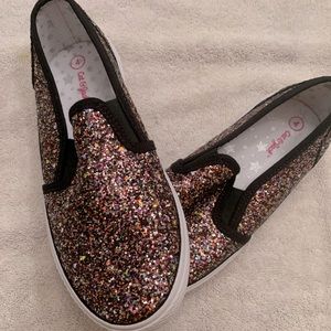 Cat & Jack glitter slip on sneakers